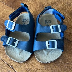 Baby B’Gosh 2-strap buckle sandals, Navy Blue & White, Size 3, Like New